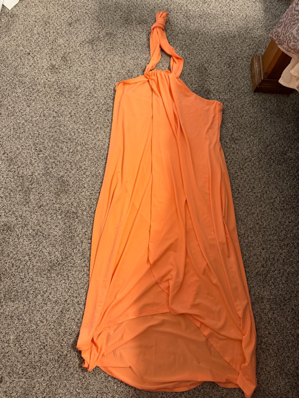 VENUS Orange One-Shoulder Maxi Dress